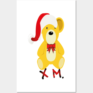 Cute Santa Bear Posters and Art